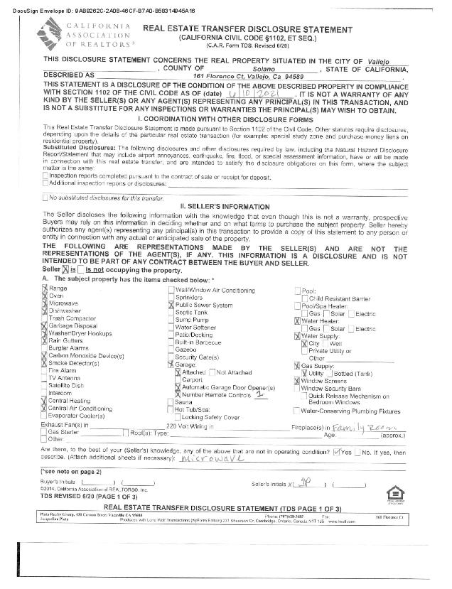 Seller s Disclosures Plata Realty Group